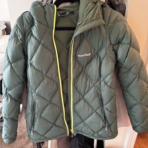 Green Puffer Jacket with Hood